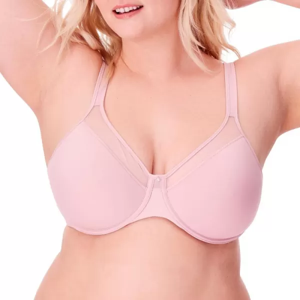 Bali womens One Smooth U Ultra Light Bra Underwire TShirt Bra Convertible Straps DF3439Hush Pink