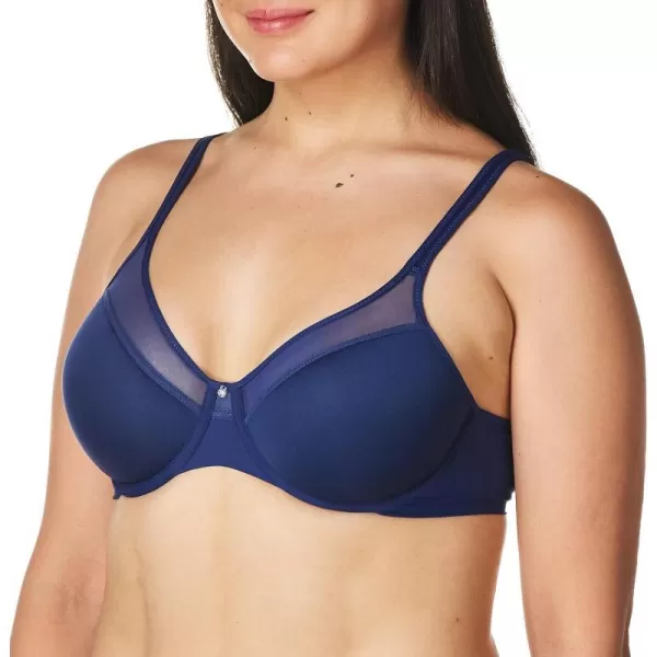 Bali womens One Smooth U Ultra Light Bra Underwire TShirt Bra Convertible Straps DF3439In the Navy 2