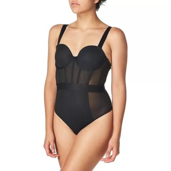 DKNY womens Sheers Strapless BodysuitBlack