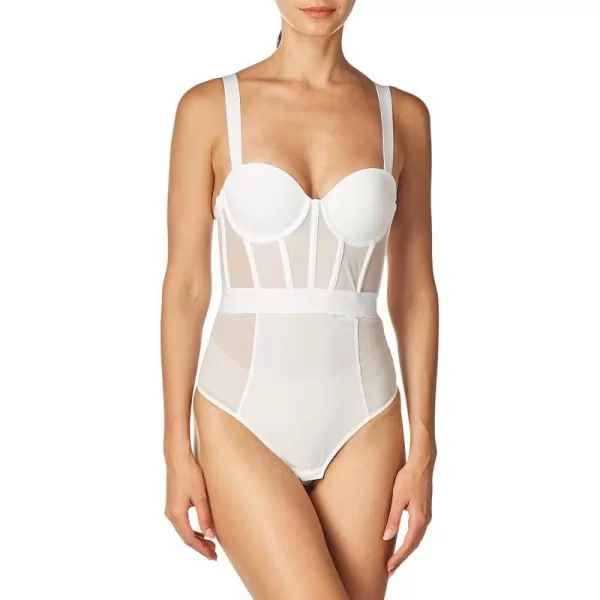 DKNY womens Sheers Strapless BodysuitWhite