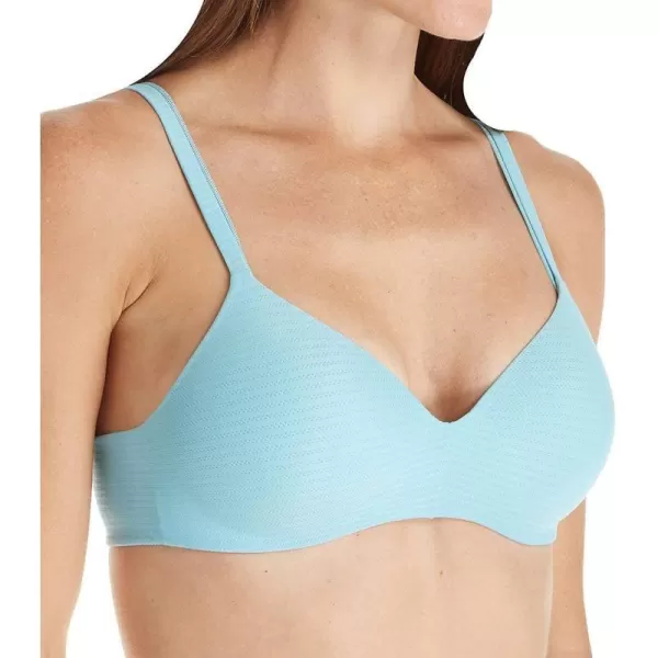 Hanes Womens Wireless MoistureWicking TShirt Bra Wirefree Convertible Bra Retired ColorsAmazing Aqua Micro Dot