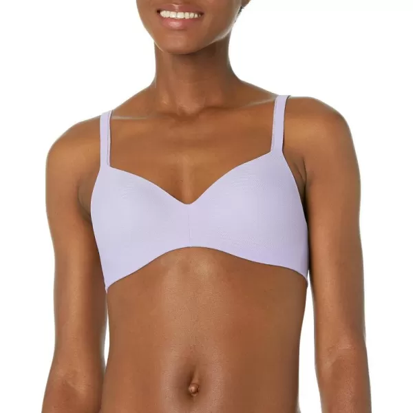 Hanes Womens Wireless MoistureWicking TShirt Bra Wirefree Convertible Bra Retired ColorsSweetened Lilac Micro Dot