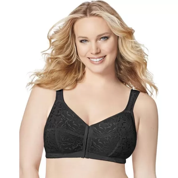 Just My Size Womens Easy On Front Close Wirefree Bra MJ1107Black  2pack