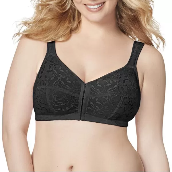 Just My Size Womens Easy On Front Close Wirefree Bra MJ1107Black