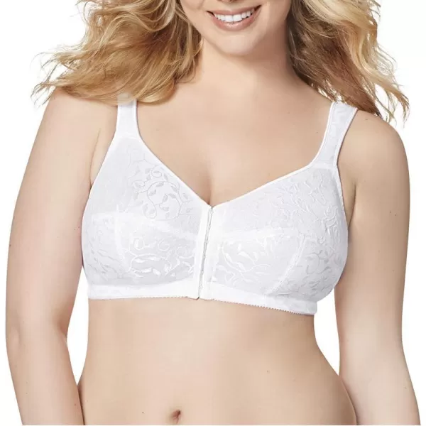 Just My Size Womens Easy On Front Close Wirefree Bra MJ1107White