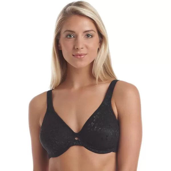 Lilyette by Bali Womens Plunge Into Comfort Keyhole Minimizer Bra LY0904Black Jacquard