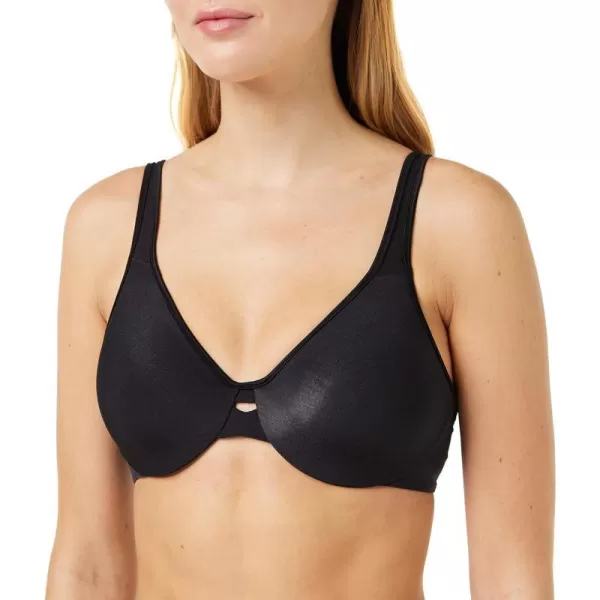 Lilyette by Bali Womens Plunge Into Comfort Keyhole Minimizer Bra LY0904Onyx