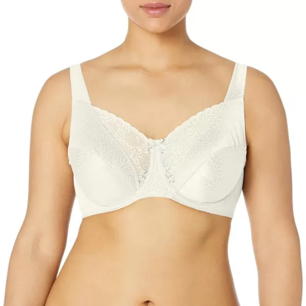 Playtex Secrets Love My Curves Signature Floral Underwire Full Coverage Bra 4422Mother of Pearl