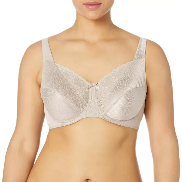 Playtex Secrets Love My Curves Signature Floral Underwire Full Coverage Bra 4422Over the Taupe