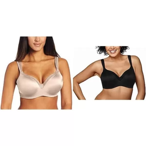 Playtex Womens One Smooth U Underwire Bra2 BlackNude