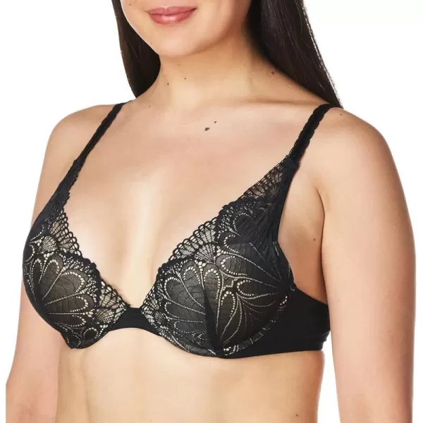 Wonderbra Womens Refined Glamour Triangle Underwire Pushup BraBlack