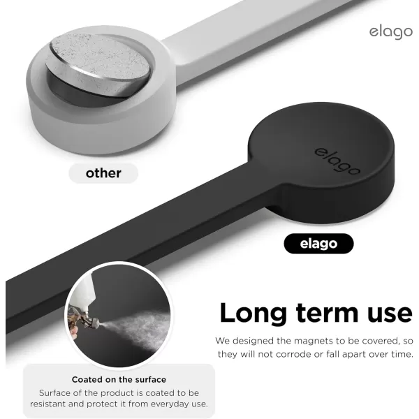 elago 3 Pack Magnetic Cable Ties Premium Silicone Cord Organizer Reusable Magnetic Cable Organizer BlackBlack