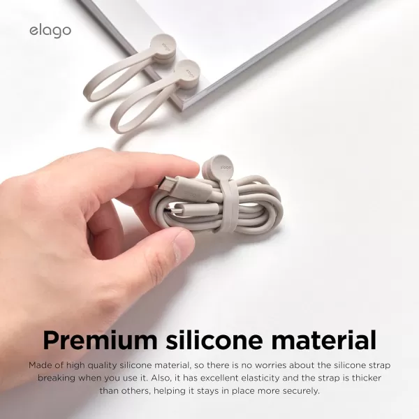 elago 3 Pack Magnetic Cable Ties Premium Silicone Cord Organizer Reusable Magnetic Cable Organizer BlackStone