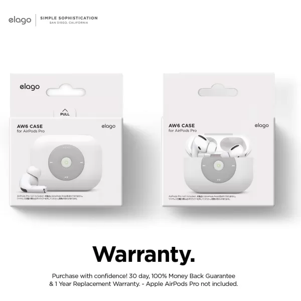 elago AW6 Case Compatible with AirPods Pro Case Cover Retro Classic Music Player Design Case Durable Silicone Classic Design Supports Wireless Charging US Patent Registered WhiteWhite