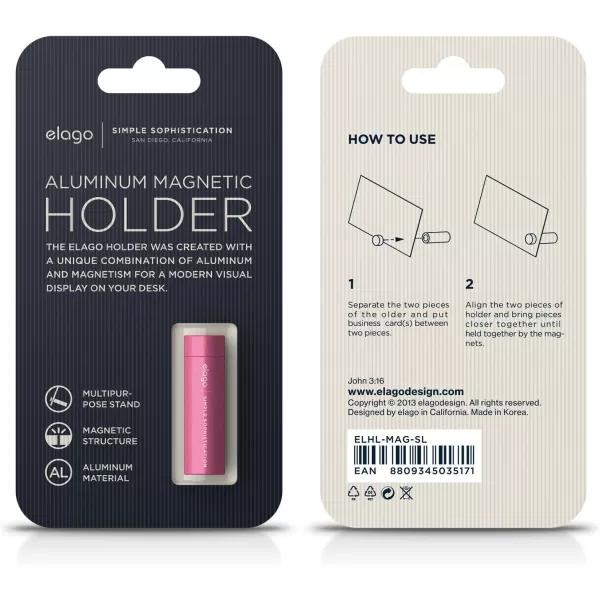 elago Aluminum Magnetic Holder for Business Cards and Photos OrangeHot Pink