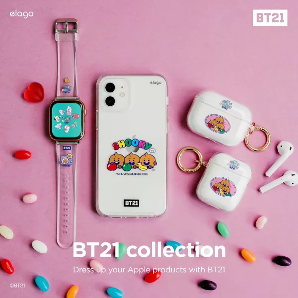 elago BT21 Band Compatible with Apple Watch Band 38mm 40mm 41mm 42mm 44mm 45mm 49mm compatible with iWatch Series Ultra2UltraSE9876SE54321 Soft Protective Strap Official MerchandiseSHOOKY