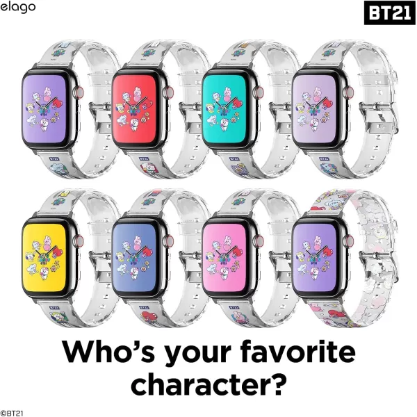 elago BT21 Band Compatible with Apple Watch Band 38mm 40mm 41mm 42mm 44mm 45mm 49mm compatible with iWatch Series Ultra2UltraSE9876SE54321 Soft Protective Strap Official MerchandiseKOYA