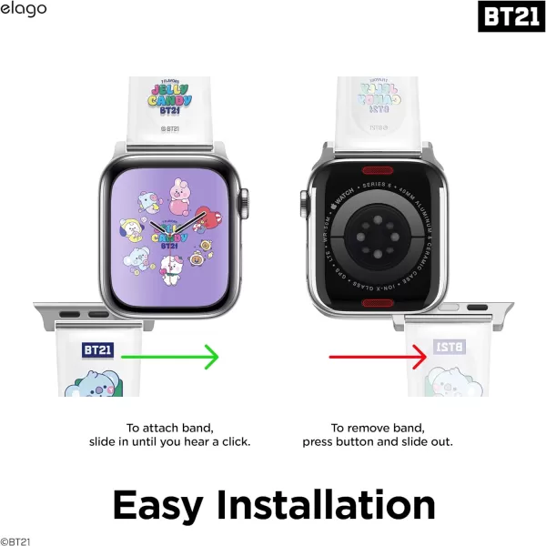 elago BT21 Band Compatible with Apple Watch Band 38mm 40mm 41mm 42mm 44mm 45mm 49mm compatible with iWatch Series Ultra2UltraSE9876SE54321 Soft Protective Strap Official MerchandiseKOYA