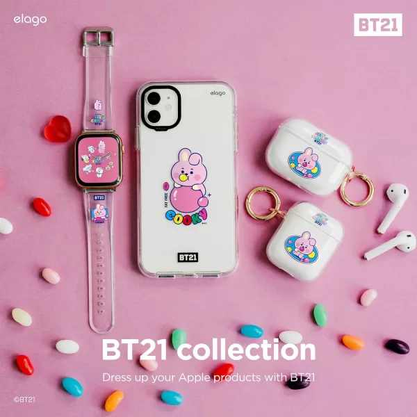 elago BT21 Band Compatible with Apple Watch Band 38mm 40mm 41mm 42mm 44mm 45mm 49mm compatible with iWatch Series Ultra2UltraSE9876SE54321 Soft Protective Strap Official MerchandiseCOOKY