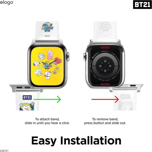 elago BT21 Band Compatible with Apple Watch Band 38mm 40mm 41mm 42mm 44mm 45mm 49mm compatible with iWatch Series Ultra2UltraSE9876SE54321 Soft Protective Strap Official MerchandiseCHIMMY