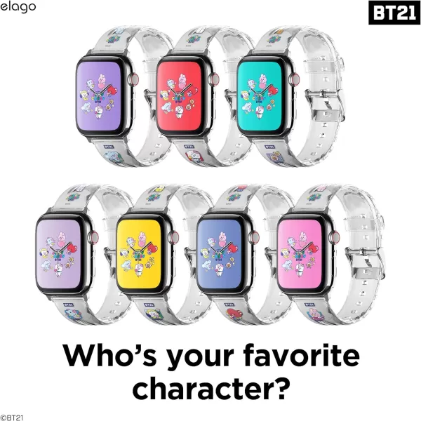 elago BT21 Band Compatible with Apple Watch Band 38mm 40mm 41mm 42mm 44mm 45mm 49mm compatible with iWatch Series Ultra2UltraSE9876SE54321 Soft Protective Strap Official MerchandiseKOYA