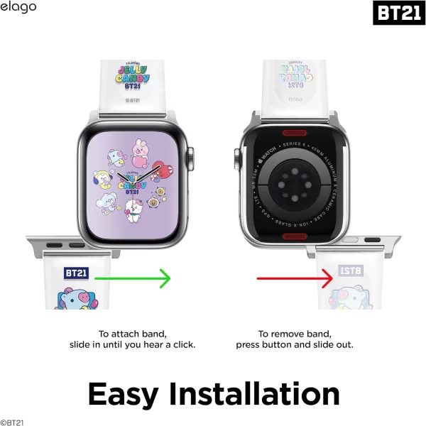 elago BT21 Band Compatible with Apple Watch Band 38mm 40mm 41mm 42mm 44mm 45mm 49mm compatible with iWatch Series Ultra2UltraSE9876SE54321 Soft Protective Strap Official MerchandiseMANG