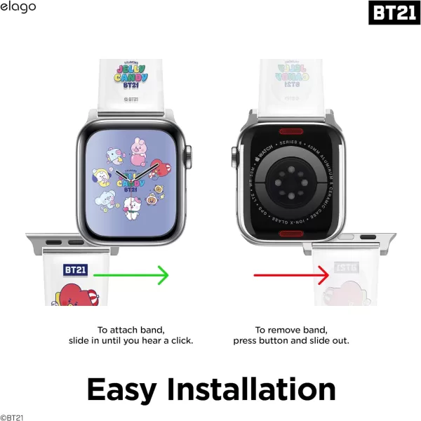 elago BT21 Band Compatible with Apple Watch Band 38mm 40mm 41mm 42mm 44mm 45mm 49mm compatible with iWatch Series Ultra2UltraSE9876SE54321 Soft Protective Strap Official MerchandiseTATA