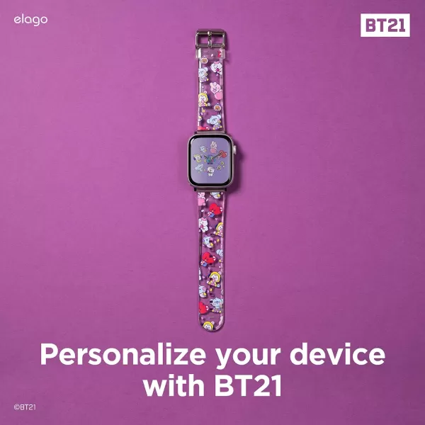 elago BT21 Band Compatible with Apple Watch Band 38mm 40mm 41mm 42mm 44mm 45mm 49mm compatible with iWatch Series Ultra2UltraSE9876SE54321 Soft Protective Strap Official Merchandise7 FLAVORS