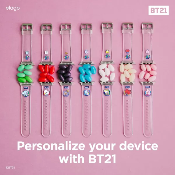 elago BT21 Band Compatible with Apple Watch Band 38mm 40mm 41mm 42mm 44mm 45mm 49mm compatible with iWatch Series Ultra2UltraSE9876SE54321 Soft Protective Strap Official MerchandiseCHIMMY