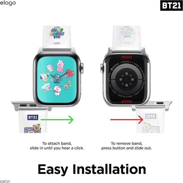 elago BT21 Band Compatible with Apple Watch Band 38mm 40mm 41mm 42mm 44mm 45mm 49mm compatible with iWatch Series Ultra2UltraSE9876SE54321 Soft Protective Strap Official MerchandiseSHOOKY