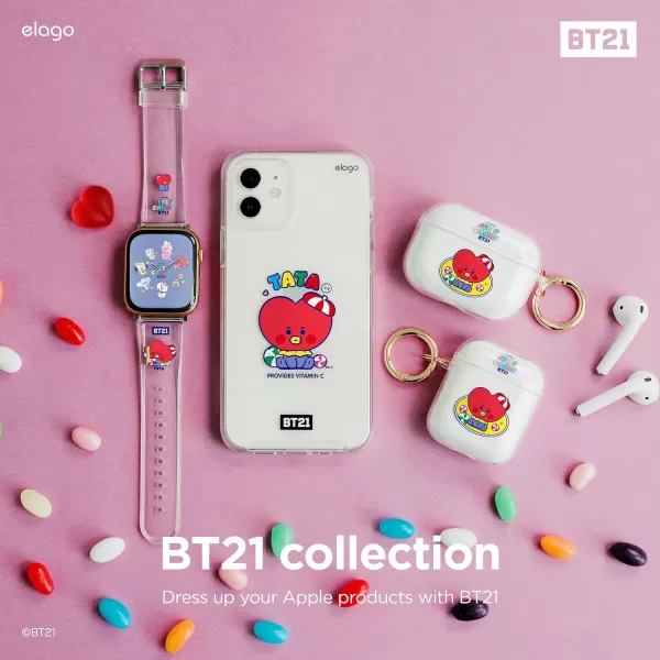 elago BT21 Band Compatible with Apple Watch Band 38mm 40mm 41mm 42mm 44mm 45mm 49mm compatible with iWatch Series Ultra2UltraSE9876SE54321 Soft Protective Strap Official MerchandiseTATA