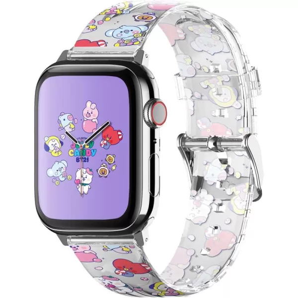 elago BT21 Band Compatible with Apple Watch Band 38mm 40mm 41mm 42mm 44mm 45mm 49mm compatible with iWatch Series Ultra2UltraSE9876SE54321 Soft Protective Strap Official Merchandise7 FLAVORS