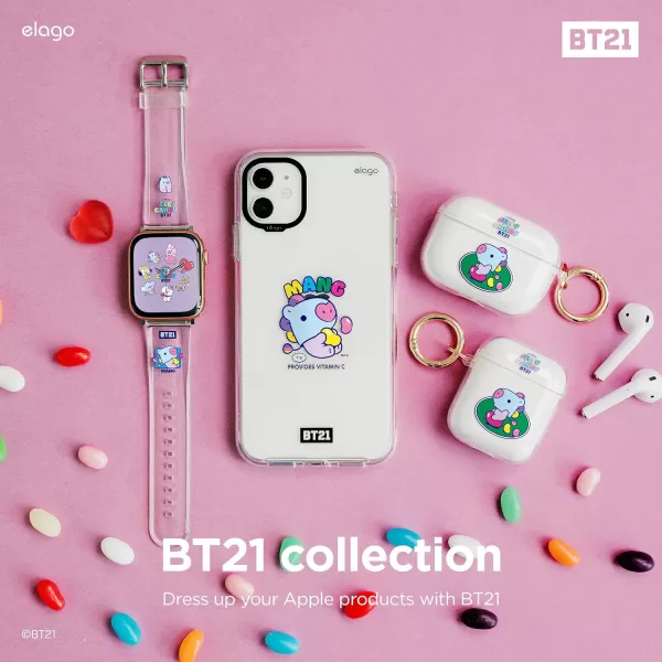 elago BT21 Band Compatible with Apple Watch Band 38mm 40mm 41mm 42mm 44mm 45mm 49mm compatible with iWatch Series Ultra2UltraSE9876SE54321 Soft Protective Strap Official MerchandiseMANG