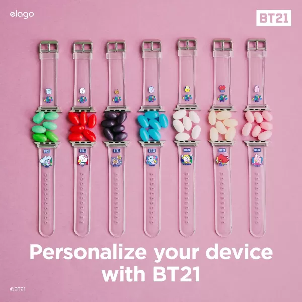 elago BT21 Band Compatible with Apple Watch Band 38mm 40mm 41mm 42mm 44mm 45mm 49mm compatible with iWatch Series Ultra2UltraSE9876SE54321 Soft Protective Strap Official MerchandiseCOOKY