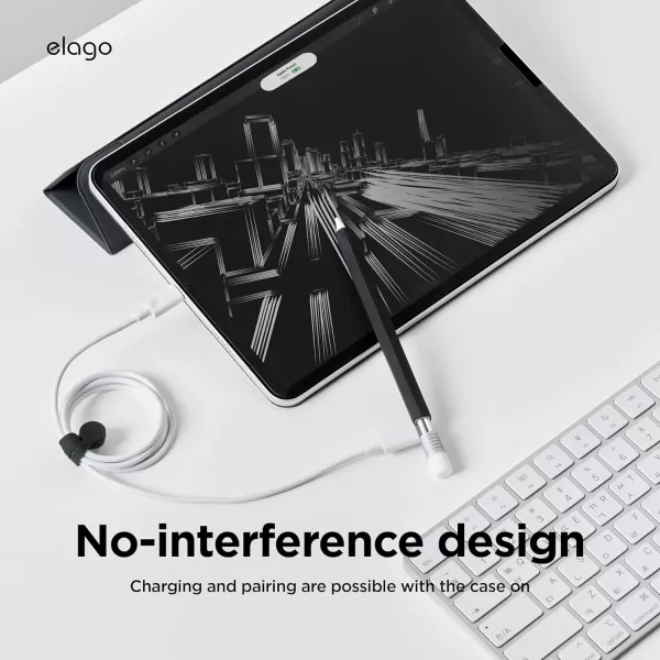 elago Classic Pencil Case Compatible with Apple Pencil USBC Perfect Grip Protective Skin Silicone Sleeve Supports Magnetic Attachment BlueBlack