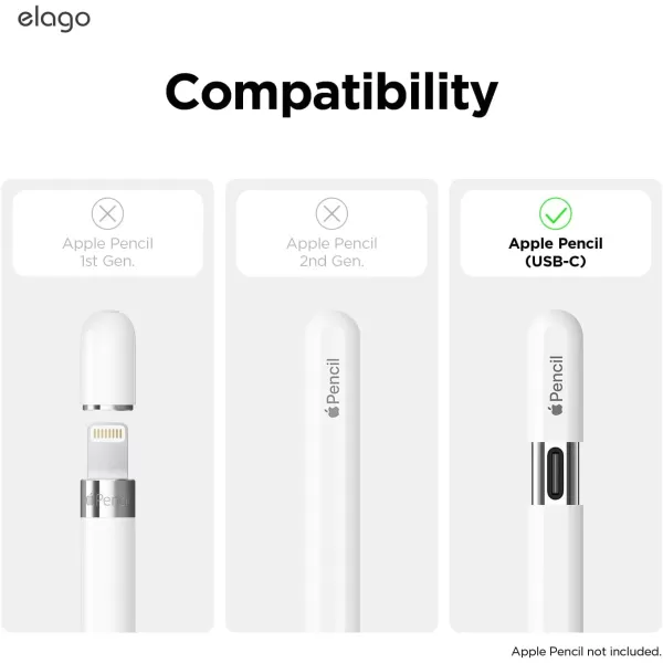 elago Classic Pencil Case Compatible with Apple Pencil USBC Perfect Grip Protective Skin Silicone Sleeve Supports Magnetic Attachment BlueYellow