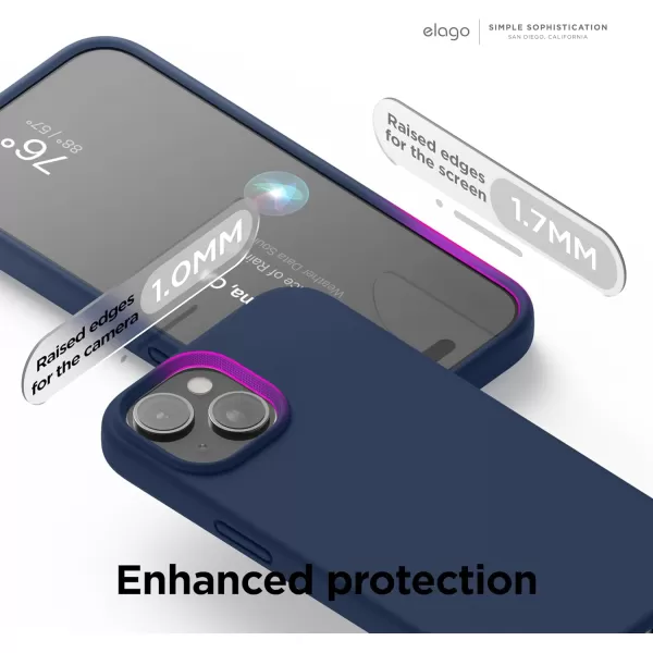 elago Compatible with iPhone 15 Case Liquid Silicone Case Full Body Protective Cover Shockproof Slim Phone Case AntiScratch Soft Microfiber Lining 61 inch Light BlueJean Indigo