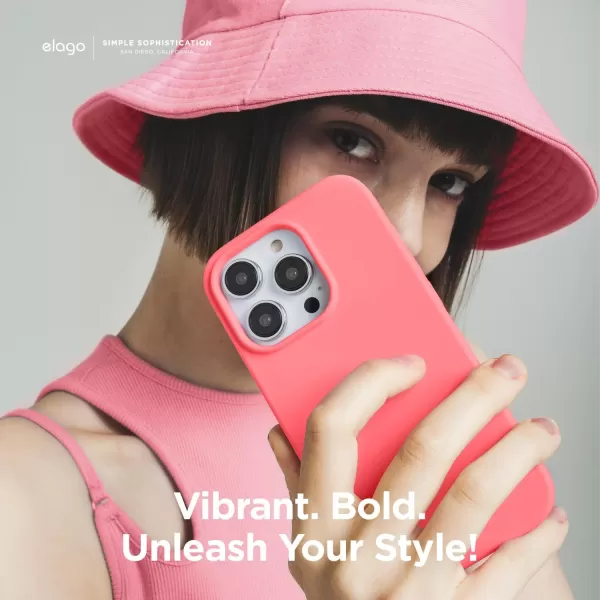 elago Compatible with iPhone 15 Case Liquid Silicone Case Full Body Protective Cover Shockproof Slim Phone Case AntiScratch Soft Microfiber Lining 61 inch PinkPink