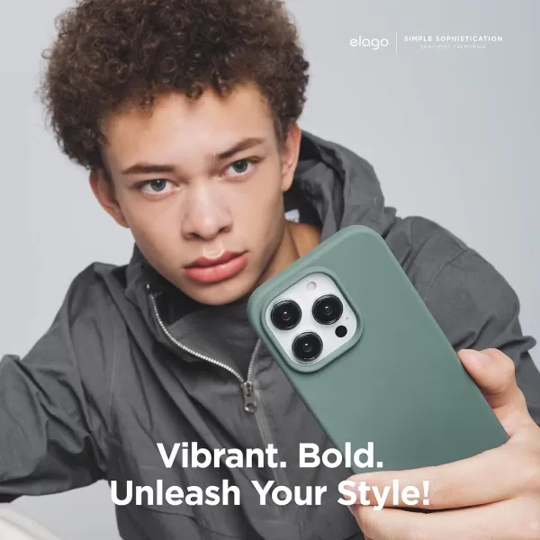 elago Compatible with iPhone 15 Case Liquid Silicone Case Full Body Protective Cover Shockproof Slim Phone Case AntiScratch Soft Microfiber Lining 61 inch PinkMidnight Green