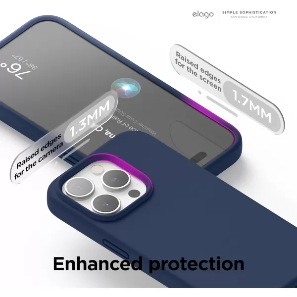 elago Compatible with iPhone 15 Pro Case Liquid Silicone Case Full Body Protective Cover Shockproof Slim Phone Case AntiScratch Soft Microfiber Lining 61 inch SunshineJean Indigo