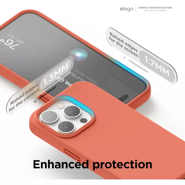 elago Compatible with iPhone 15 Pro Case Liquid Silicone Case Full Body Protective Cover Shockproof Slim Phone Case AntiScratch Soft Microfiber Lining 61 inch SunshinePomelo Pink