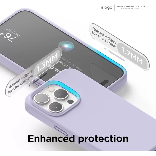 elago Compatible with iPhone 15 Pro Max Case Liquid Silicone Case Full Body Protective Cover Shockproof Slim Phone Case AntiScratch Soft Microfiber Lining 67 inch Sky BluePurple