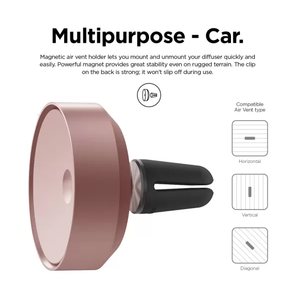 elago Diffuser  Multipurpose  Car  HomeAir FreshenersAir Vent Clip Stand Felt Fragrance Oil Dropper Included Blooming Orchid Top Champagne GoldBottom Champagne GoldTop Rose Gold  Bottom Rose Gold