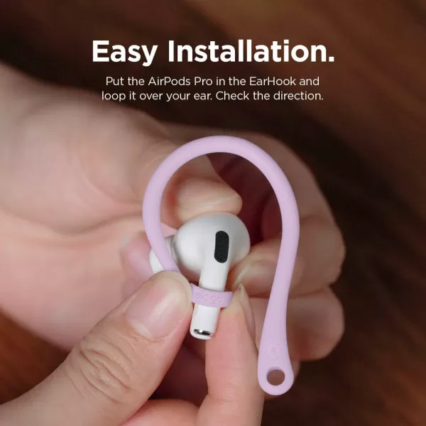 elago Ear Hooks Designed for AirPods Pro 2nd gen AirPods Pro Designed for AirPods 3  2  1 Earbuds Accessories AntiSlip Ergonomic Design Comfortable Fit Lovely Pink US Patent RegisteredLavender