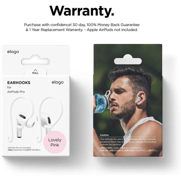 elago Ear Hooks Designed for AirPods Pro 2nd gen AirPods Pro Designed for AirPods 3  2  1 Earbuds Accessories AntiSlip Ergonomic Design Comfortable Fit Lovely Pink US Patent RegisteredLovely Pink