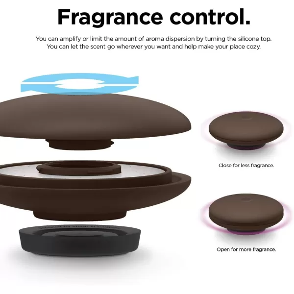 elago Ellipse Silicone Diffuser English Lavender Red  Multipurpose Air Fresheners Fragrance Control Reusable Gel Pad Stand Glass DropperDark Brown