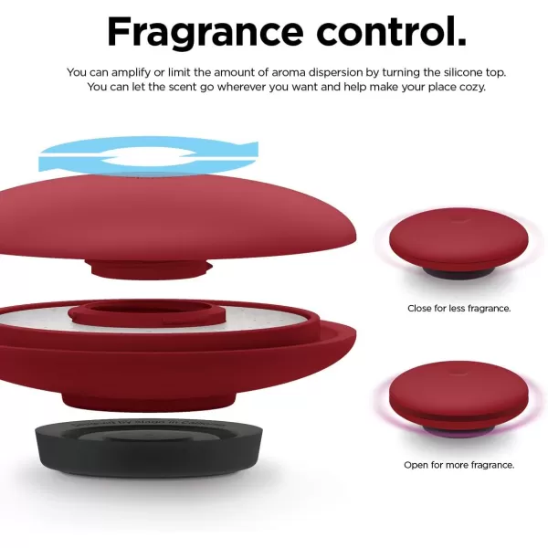 elago Ellipse Silicone Diffuser English Lavender Red  Multipurpose Air Fresheners Fragrance Control Reusable Gel Pad Stand Glass DropperRed