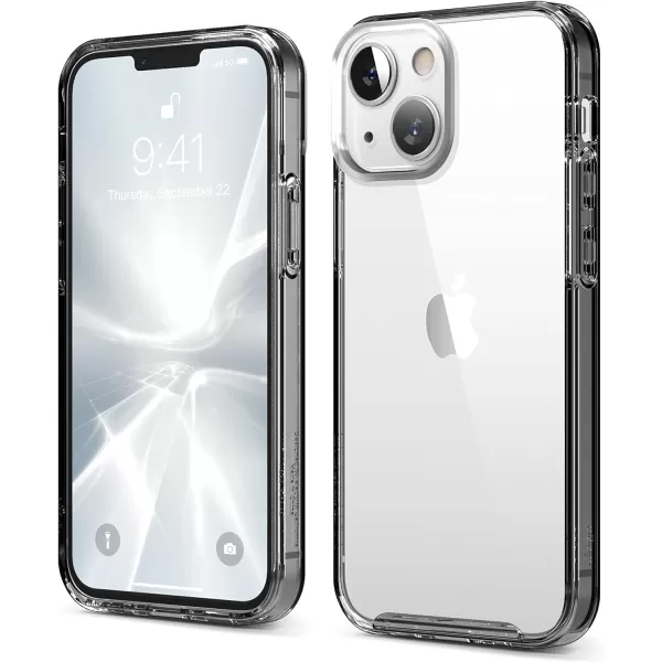 elago Hybrid Clear Case Compatible with iPhone 15 Case 61 Military Grade Drop Protection PC  TPU Hybrid Technology Reduced Yellowing Crystal Clear Full Body Protection TransparentBlack