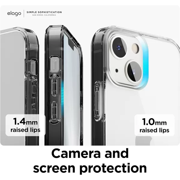 elago Hybrid Clear Case Compatible with iPhone 15 Case 61 Military Grade Drop Protection PC  TPU Hybrid Technology Reduced Yellowing Crystal Clear Full Body Protection TransparentBlack