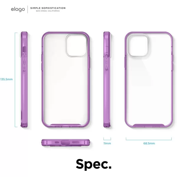 elago Hybrid Clear Case Compatible with iPhone 15 Case 61 Military Grade Drop Protection PC  TPU Hybrid Technology Reduced Yellowing Crystal Clear Full Body Protection TransparentLavender